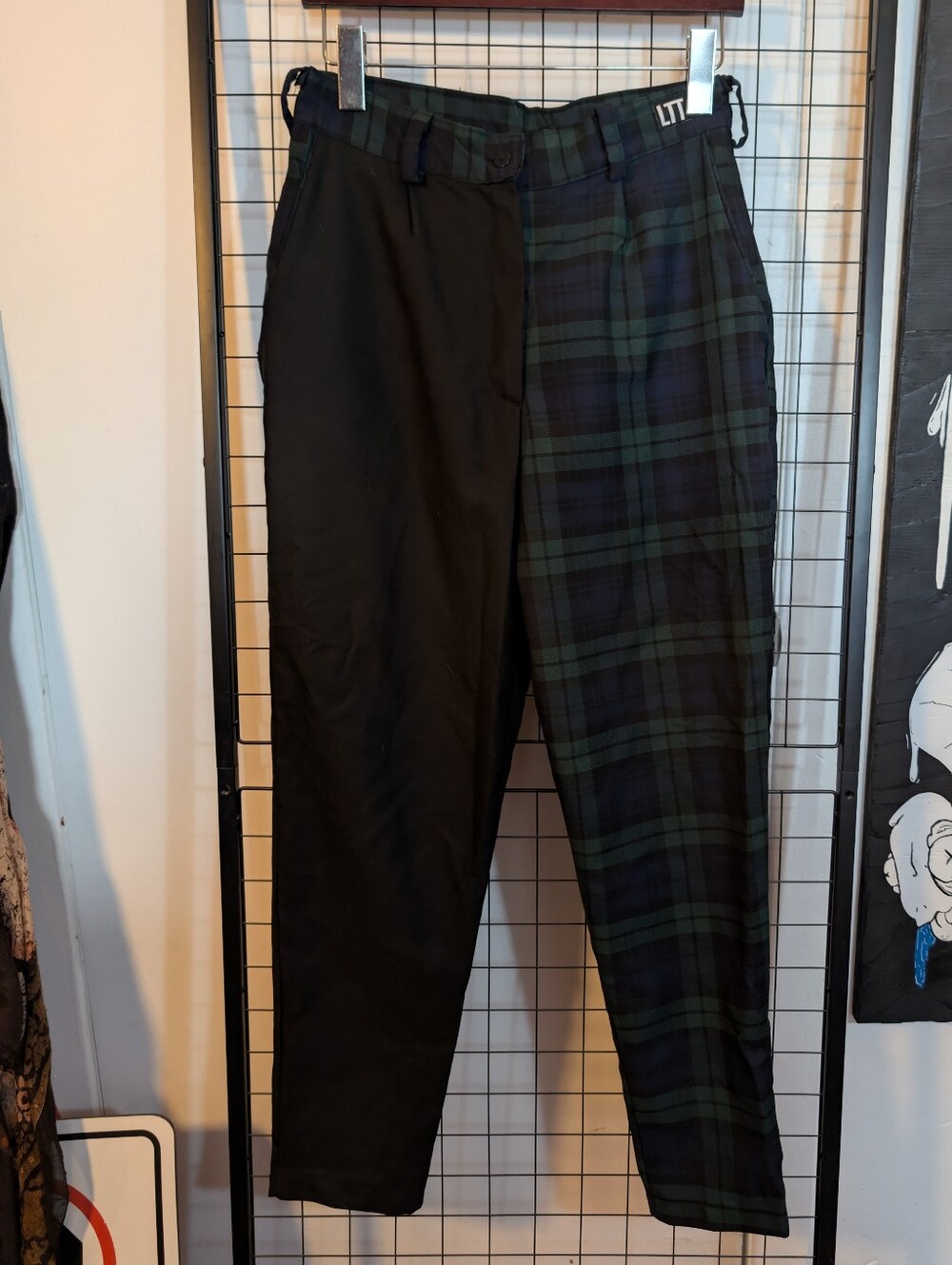Love Too True Split Black & Plaid Pants